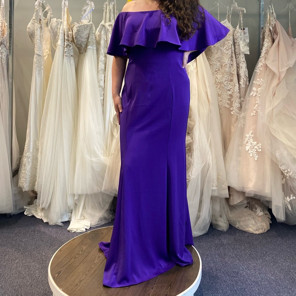 Elegant Purple Off-Shoulder Dress